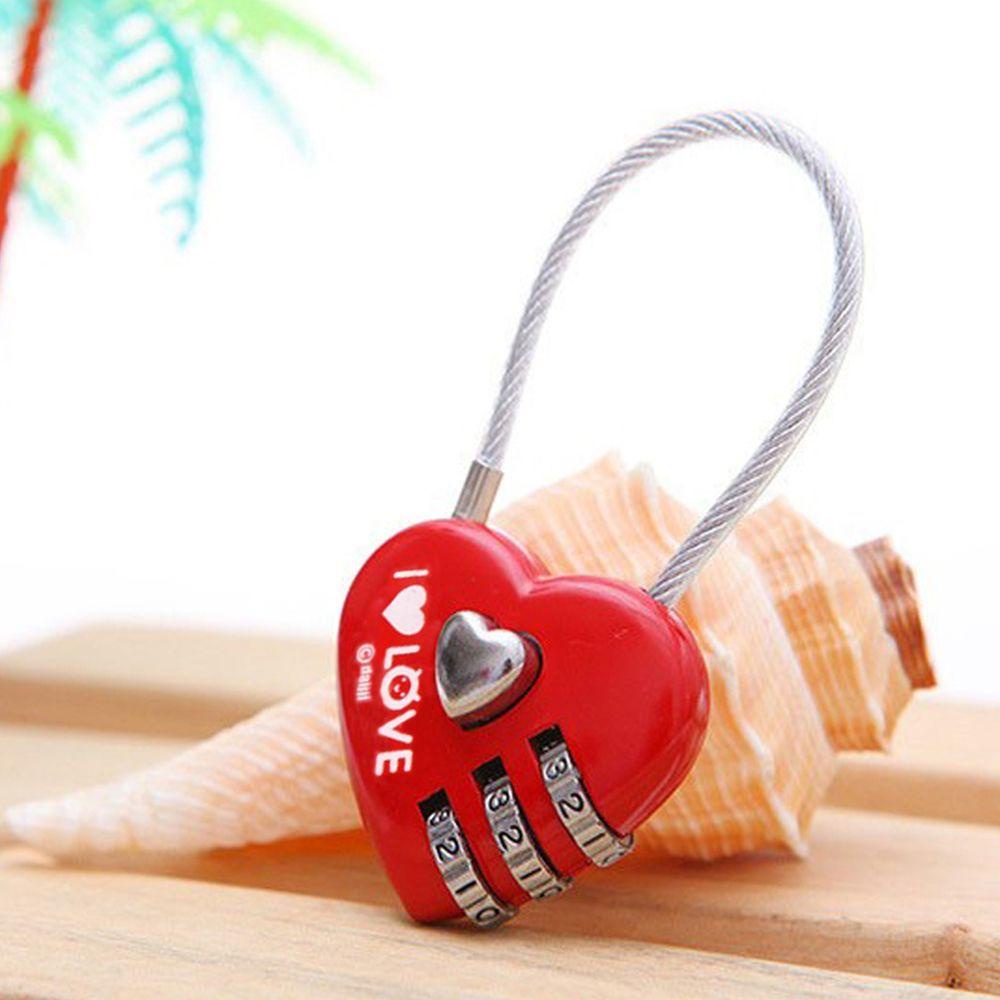 BACK2LIFE Ổ Khóa Mật Khẩu Mini Bằng Hợp Kim Hình Trái Tim Dễ Thương