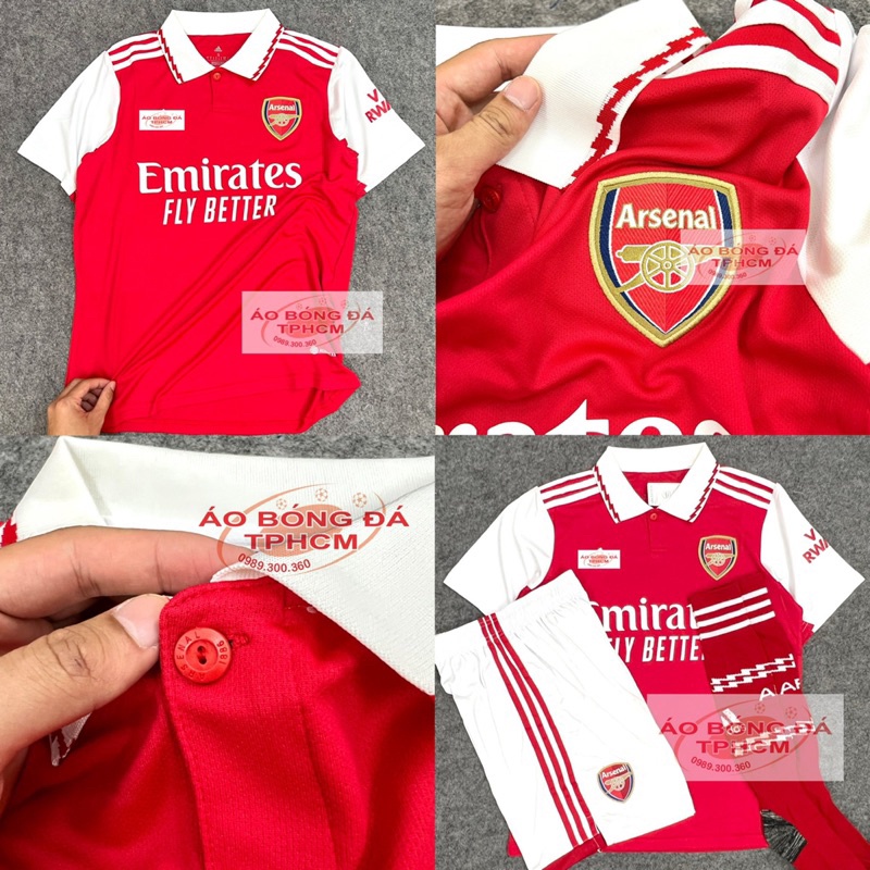 ARSENAL mùa 22/23 - Áo Bóng Đá bản FAN hàng Thái - ARSENAL đỏ FAN 22/23 cổ bẻ