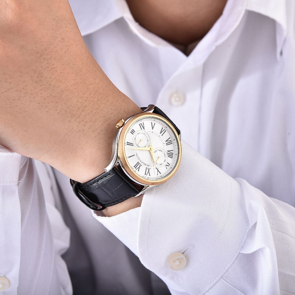 Đồng hồ Romanson Classic Men Watch TL3204FMCWH nam máy Thụy Sĩ kính chống xước dây da cao cấp chính hãng