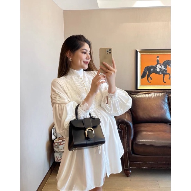 CÓ SẴN🎀Đầm ngắn quý tộc Pháp hoàng gia 𝐋𝐀𝐋𝐀𝐃𝐔𝐃𝐔 nàng thơ đi Đà Lạt, du lịch/Áo kiểu tiểu thư