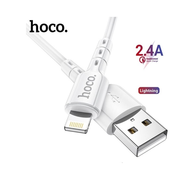 Cáp sạc DU01 Hoco Lightning iPhone dài 1m , dây nhựa cứng cáp chống gãy gập