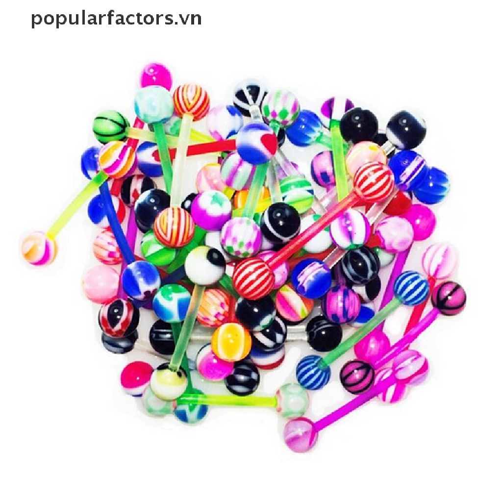 Set 10 Khuyên Rốn / Lưỡi / Rốn / Cơ Thể Hình Quả Bóng Hỗn Hợp [VN]