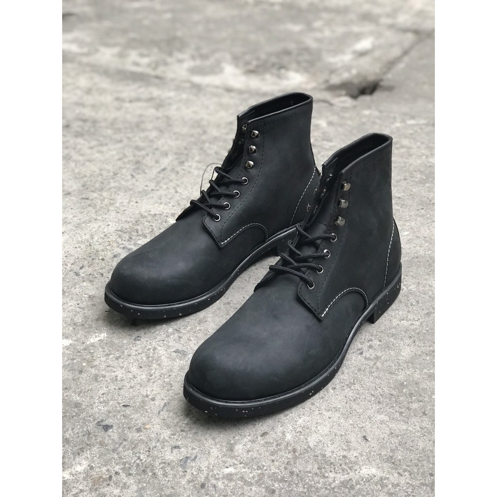 Giày cao cổ nam da bò Beckman Boots Black chính hãng uy tín nhất hà nội