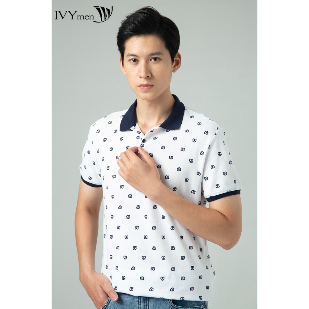 [NHẬP WABRTL5 GIẢM 10% TỐI ĐA 50K ĐH 250K ]Áo polo nam họa tiết IVY moda MS 57E2301