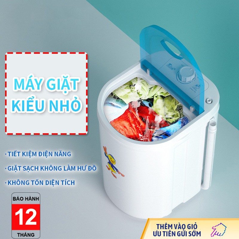 Máy giặt mini, cao cấp, giặt giày, quần áo trẻ em, vắt khô  [BẢO HÀNH 24 THÁNG]