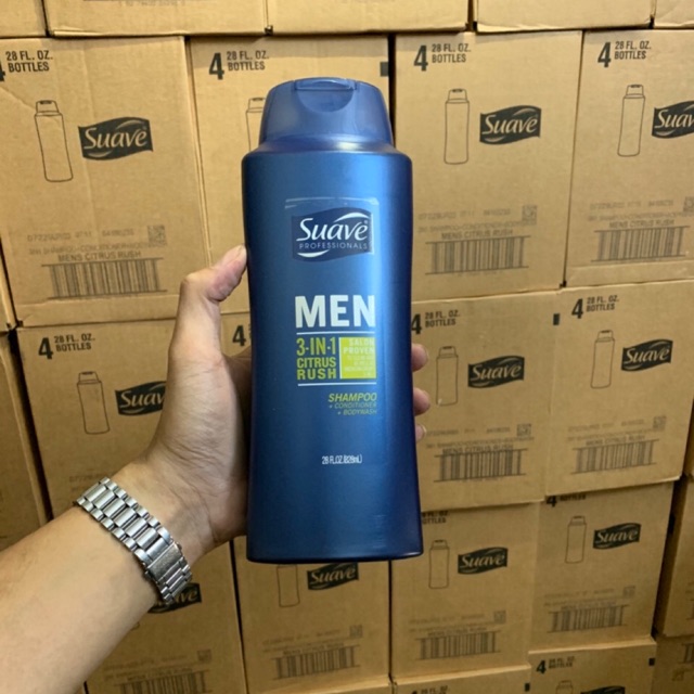 DẦU GỘI SUAVE 3 IN 1 PROFESSIONALS MEN 828ML