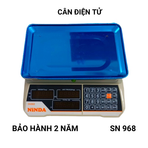 [ SN968 ] Cân điện tử tính tiền bán hàng siêu thị, tạp hóa,hoa quả NINDA-SN968 30Kg/5g màn hình hiển thị 2 mặt trước sau