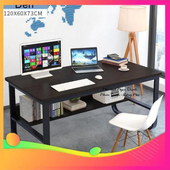 Bàn làm việc Văn Phòng Thanh Chống Đứng Chữ U Ván Gỗ Chắc Chắn Kích Cỡ Bự 120 x 73 x 60 Cm