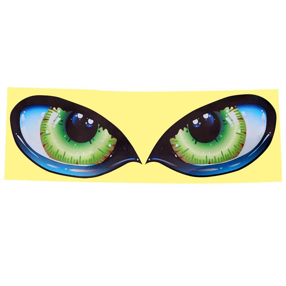 FENDER 1 Cặp Miếng Dán Trang Trí Xe Hơi Hình Mắt Mèo 3D Dễ Thương