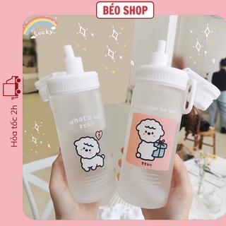 Bình nước thuỷ tinh xinh xắn đáng yêu hình cừu 500ml