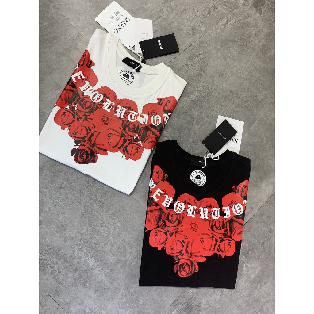 Áo phông nam mikenco hoa hồng đỏ 2 mặt ,chất cotton tay lỡ from rộng phong cách hàn quốc _áo thun nam nữ Mikenco2