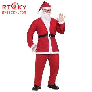 Bộ quần áo ông già Noel cho người lớn - Hóa trang ông già Noel -Đủ bộ gồm quần áo, mũ , râu, bao tay, túi