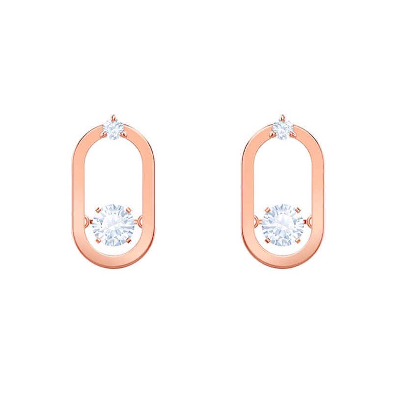 Bông Tai Pha Lê Hình Bầu Dục Nhịp Tim Dễ Thương Thời Trang Mùa Hè Cho Nữ