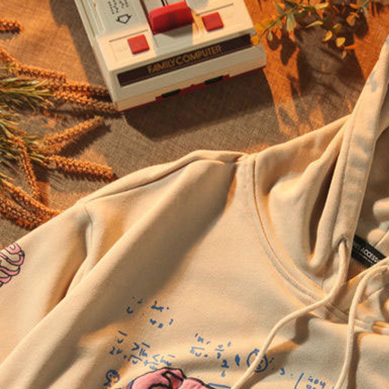 Áo hoodie tay dài dáng rộng in họa tiết xương người phong cách Harajuku hiphop đường phố cho nữ | BigBuy360 - bigbuy360.vn