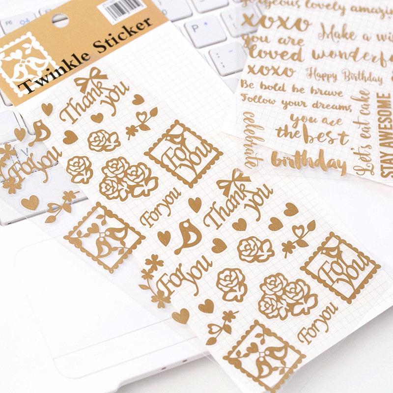 Nhãn dán trang trí màu vàng cổ điển nhiều phong cách tiện dụng