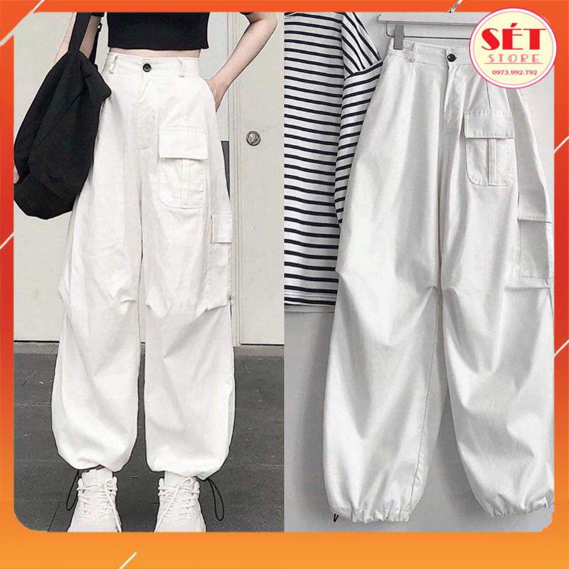 [Siêu Hót] Quần Jogger kaki túi hộp bo ống unisex, Có 2size cực đẹp - QKA0126 - 1 màu trắng - Setstore | BigBuy360 - bigbuy360.vn