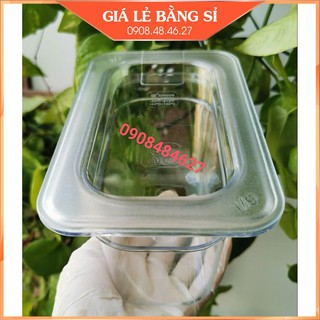 Bộ 2 khay mika đựng topping gn 1/9 cao 10cm. có nắp