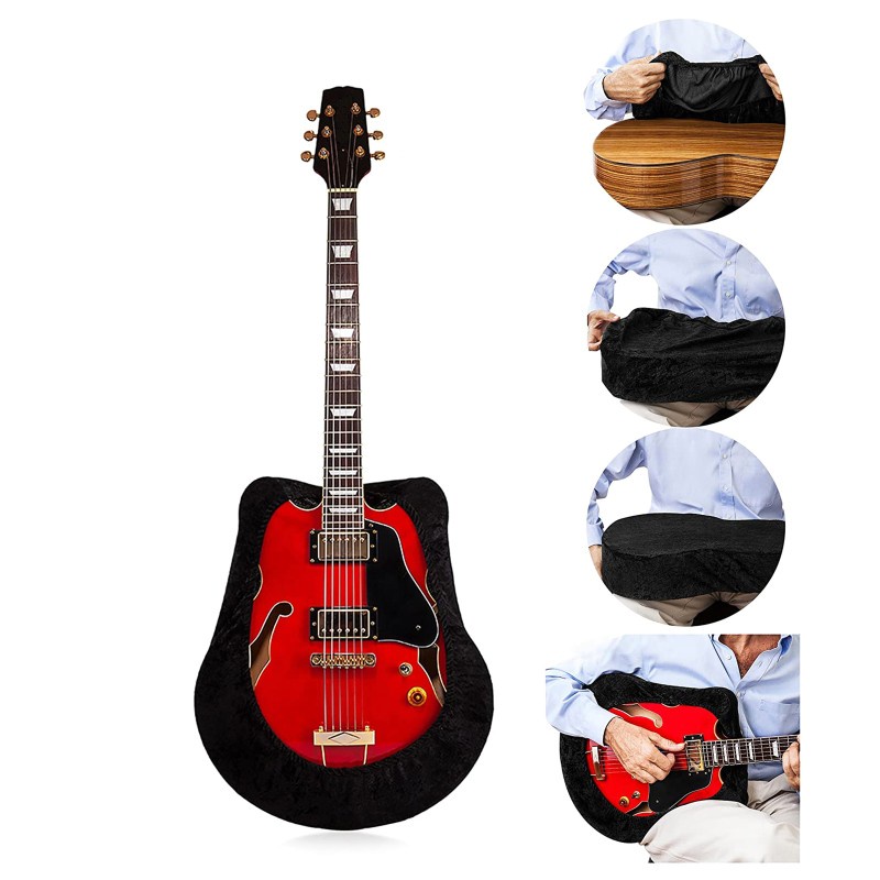 Vỏ Bọc Đàn Guitar Bằng Nhung Màu Đen Chống Bụi Tiện Dụng