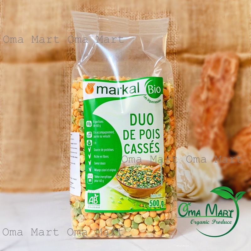 Đậu Hà Lan hữu cơ Markal (xanh &amp; vàng) 500g