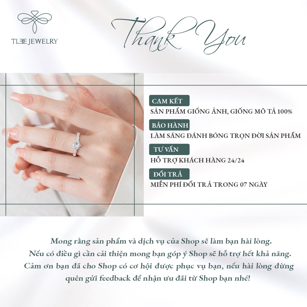Nhẫn bạc nữ TLEE trụ đá tròn cao viền ziczac phân tầng sang trọng NCJ A0201