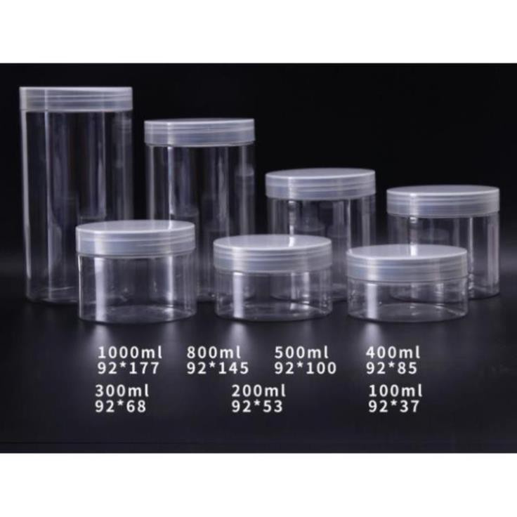 Hủ Đựng Kem ❤ SIÊU RẺ ❤ Hũ nhựa pet Trong Nắp Trong 50g 100g 200g 250g đựng mỹ phẩm, thực phẩm, đồ khô, ngũ cốc
