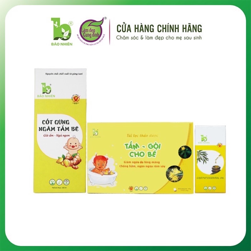 Combo tắm gội an toàn cho bé - dầu tràm bảo nhiên