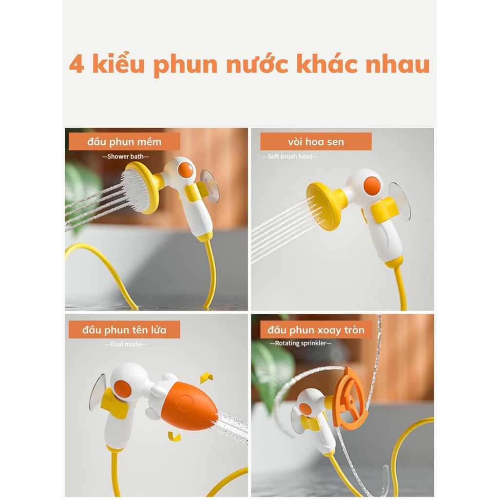 Đồ chơi nhà tắm-vịt thả bồn tắm cho bé kèm vòi hoa sen, đồ chơi giải trí cho trẻ em BOBIKIDS GT01