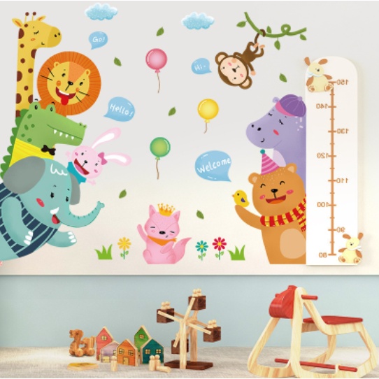 Decal trang trí tường - Những người bạn vui vẻ chào mừng