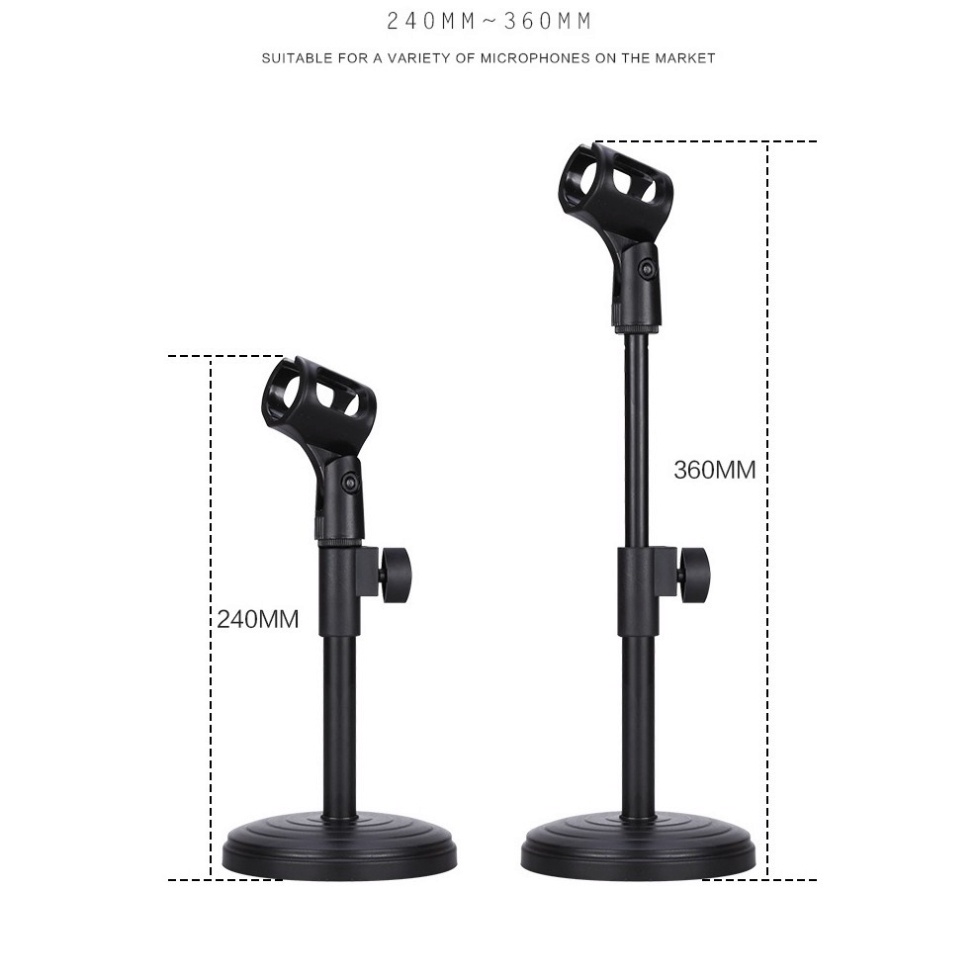 Kẹp Mic, Điện Thoại, Ipad Để Bàn Chân Đế Micro Tăng Giảm Chiều Cao