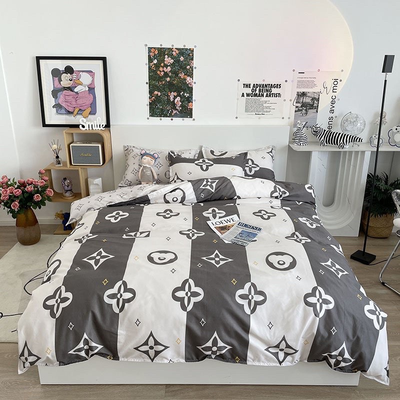 Bộ Drap & Chăn Phao Cotton Poly LV