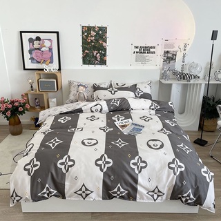 Bộ drap & chăn phao cotton poly lv