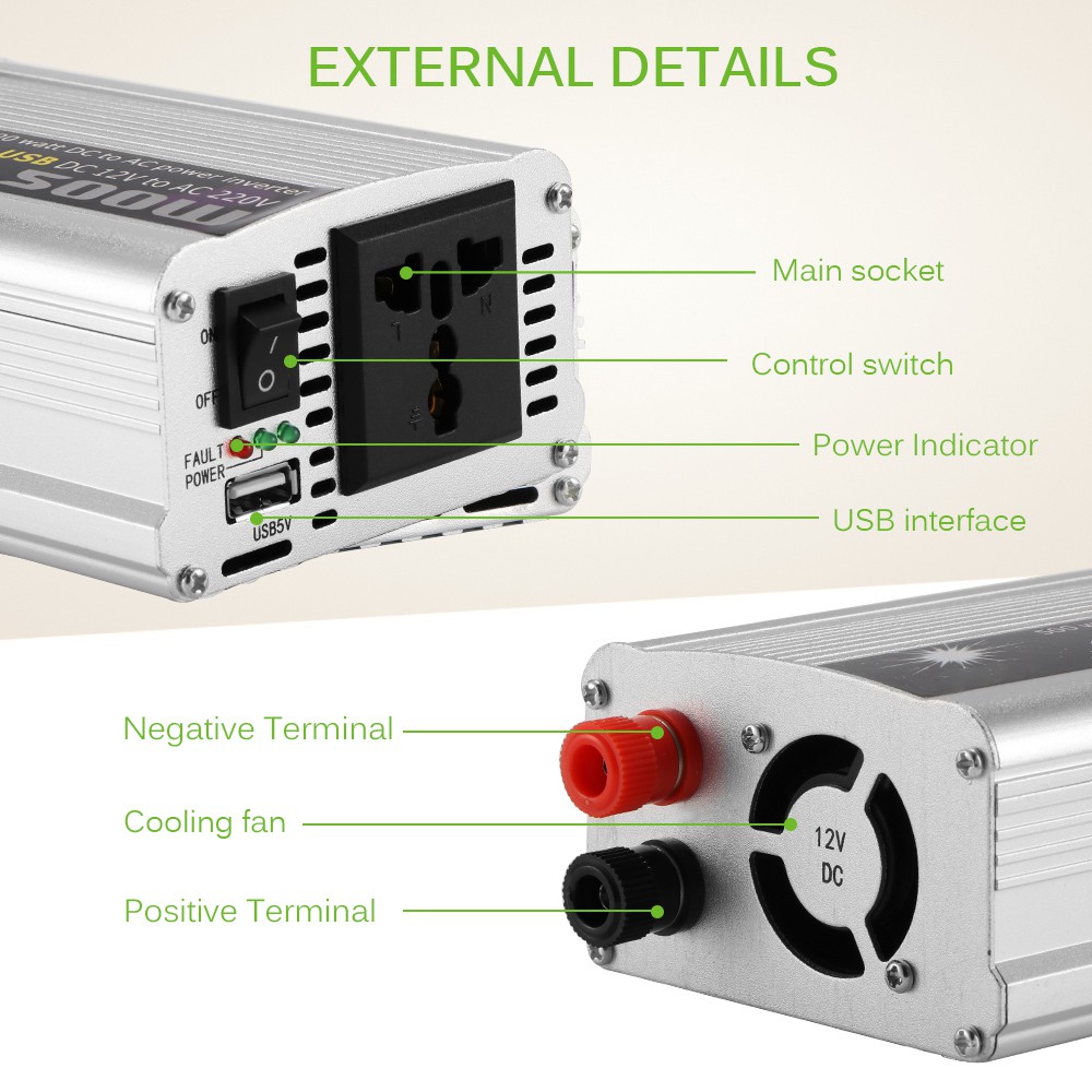 IN STOCK 500W Car Power Inverter Converter DC 12V to AC 220V Modified Sine Wave Power with USB