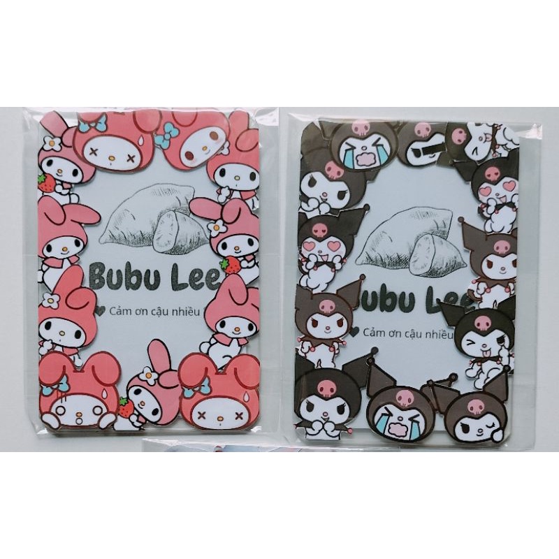 Thẻ nhựa trang trí bảo vệ card kuromi và melody _ toploader decor melody