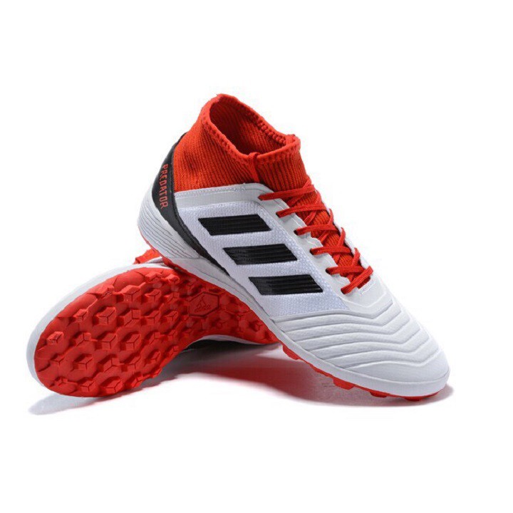 giày đá bóng predator 18+ đinh thấp đỏ trắng / giày đá banh cao cổ predator 18.1