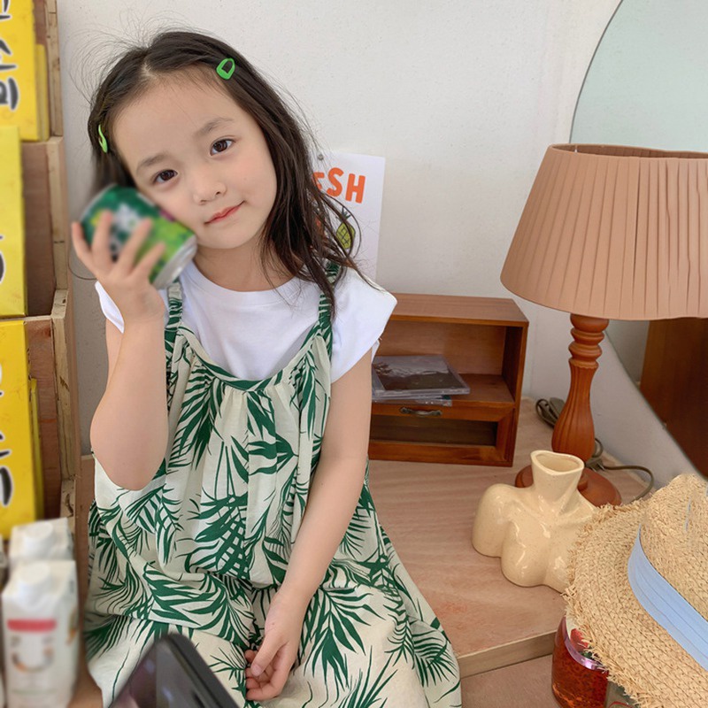 Jumpsuit Hai Dây Thời Trang Hàn Quốc Đáng Yêu Cho Bé Gái