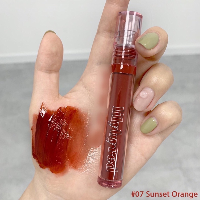 Son Tint Lì, Dưỡng Ẩm Cho Đôi Môi Căng Mọng Lilybyred Glassy Layer Fixing Tint _07 Sunset Orange