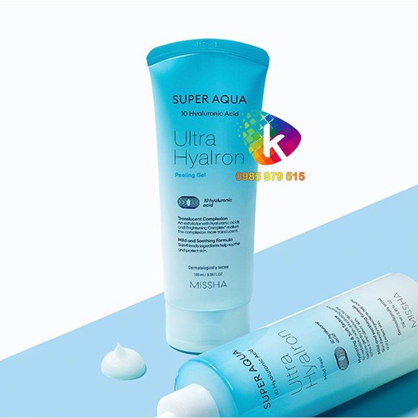 (Đủ bill) Tấy tế bào chết Missha Super Aqua Ultra Hyalron Peeling Gel / tẩy da chết