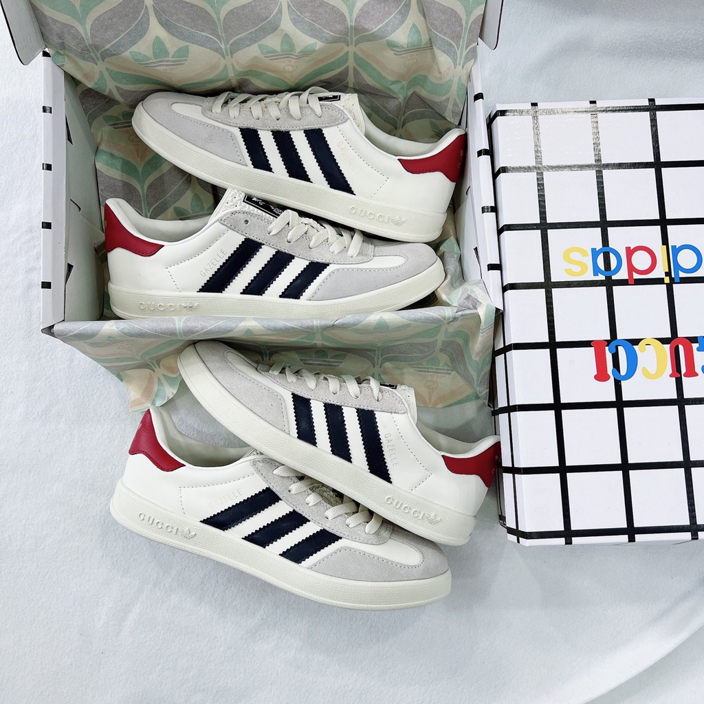 Giày Thể Thao Nam Ngô Thắng GC x AD Originals Gazelle Kem Đen Đỏ