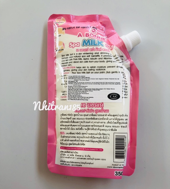 Muối tắm tẩy tế bào chết Abonne Thái lan 350g