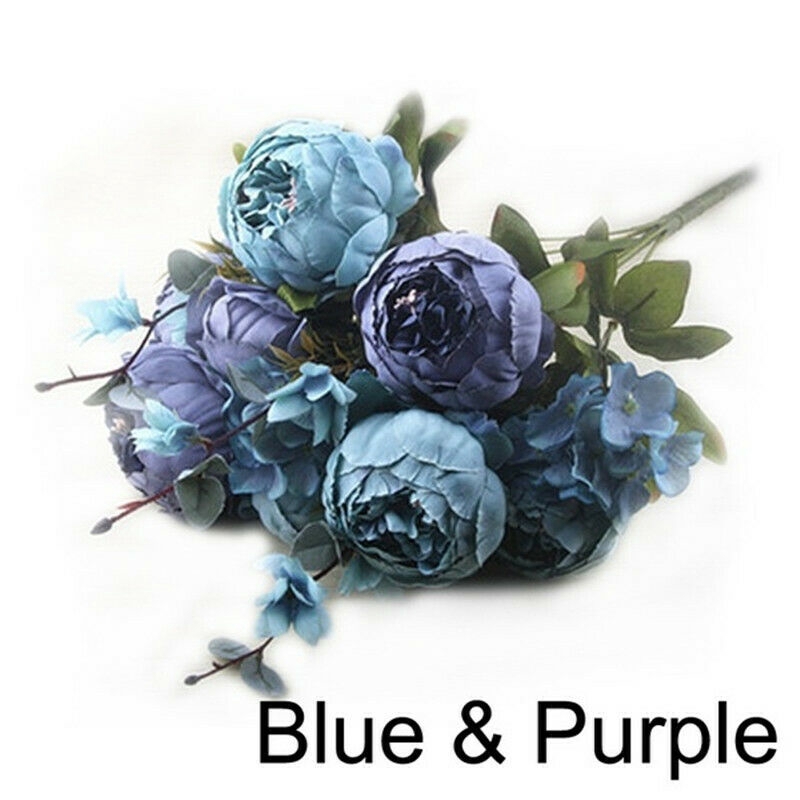 Bó hoa mẫu đơn lụa nhân tạo trang trí nhà/đám cưới