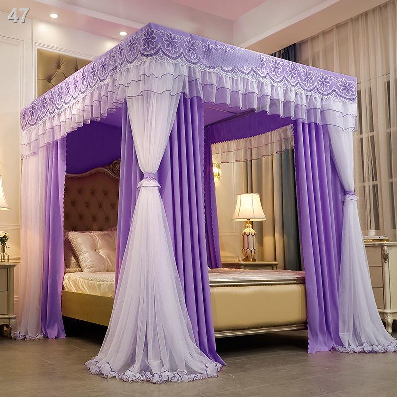 WZMới lưới chống muỗi màn ngủ rèm công chúa gió giường ba cửa vải che nắng bụi hàng đầu khung cực bộ