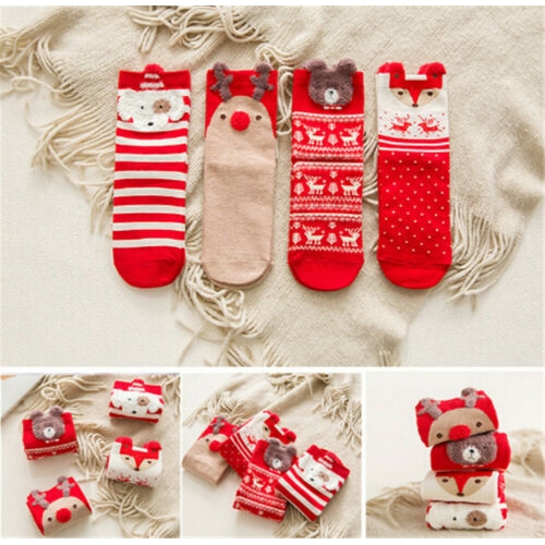 Vớ cotton phối họa tiết Giáng sinh ngộ nghĩnh dành cho nữ