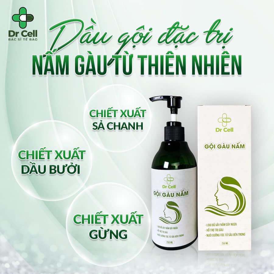 Gội gàu nấm dr cell hổ trợ loại bỏ nấm, hỗ trợ giảm gàu và nuôi dưỡng tóc sâu bên trong 250ml SAN08