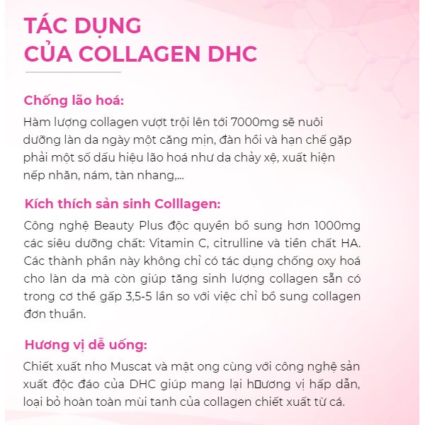 Liệu trình trẻ hóa làn da DHC Nhật Bản Collagen nước Beauty 7000 Plus (50ml x 10/20/30 chai)