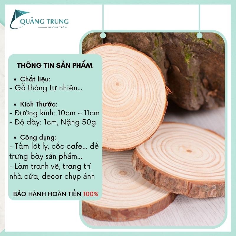Đế lót ly cốc uống trà bằng gỗ chịu nhiệt tốt, Miếng lót nến thơm khoanh tròn chống nóng