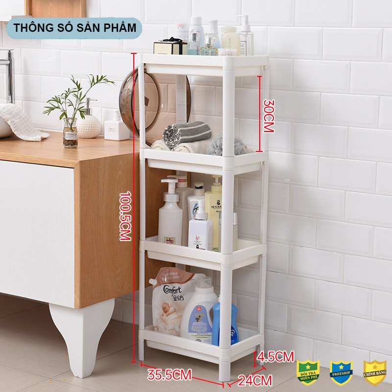 Kệ Đa Năng 4 Tầng Inochi Nhựa Dùng Để Đựng Gia Vị Nhà Bếp Đựng Đồ Thực Phẩm, Phòng ngủ