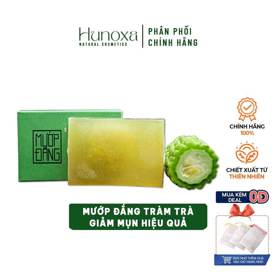 Xà Bông Sinh Dược Mướp Đắng Giảm Mụn Lưng Chiết Xuất Từ Thiên Nhiên, An Toàn Không Hóa Chất 100Gr - Hunoxa