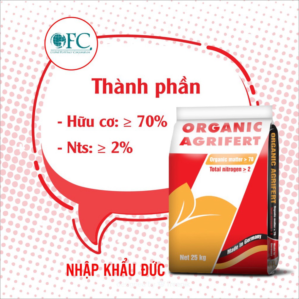 500gr phân gà hữu cơ viên nén nhập Đức ORGANIC AGRIFERT chuyên dùng cho hoa hồng, cây kiểng và rau màu