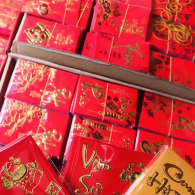 [Lì xì Tết] -  lì xì loại cao cấp, đỏ nhung và vàng ánh kim, size đại, nhiều mẫu mã cập nhật mới cho tết - VPP Brendo