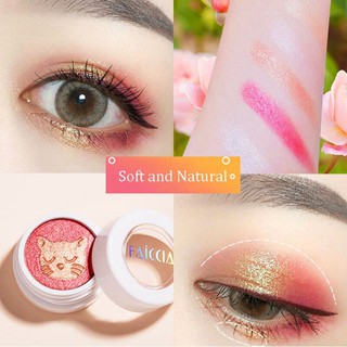 [Hàng mới về] Phấn mắt nhũ kim tuyến hai màu hình mèo mềm mại chống nước lâu trôi